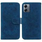 For Motorola Moto G14 Butterfly Rose Embossed Leather Phone Case(Blue) - 1