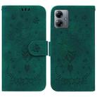 For Motorola Moto G14 Butterfly Rose Embossed Leather Phone Case(Green) - 1