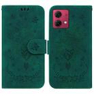 For Motorola Moto G84 Butterfly Rose Embossed Leather Phone Case(Green) - 1