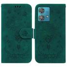 For Motorola Edge 40 Neo Butterfly Rose Embossed Leather Phone Case(Green) - 1