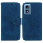 For Motorola Moto G Play 4G 2024 Butterfly Rose Embossed Leather Phone Case(Blue) - 1