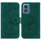 For Motorola Moto G Play 4G 2024 Butterfly Rose Embossed Leather Phone Case(Green) - 1