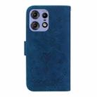 For Motorola Edge 50 Pro Butterfly Rose Embossed Leather Phone Case(Blue) - 3