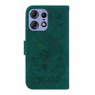 For Motorola Edge 50 Pro Butterfly Rose Embossed Leather Phone Case(Green) - 3