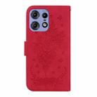 For Motorola Edge 50 Pro Butterfly Rose Embossed Leather Phone Case(Red) - 3