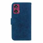 For Motorola Edge 50 Fusion Butterfly Rose Embossed Leather Phone Case(Blue) - 3