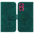 For Motorola Edge 50 Fusion Butterfly Rose Embossed Leather Phone Case(Green) - 1