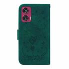 For Motorola Edge 50 Fusion Butterfly Rose Embossed Leather Phone Case(Green) - 3