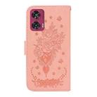 For Motorola Edge 50 Fusion Butterfly Rose Embossed Leather Phone Case(Pink) - 3