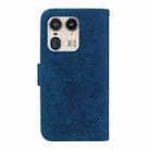 For Motorola Edge 50 Ultra Butterfly Rose Embossed Leather Phone Case(Blue) - 3