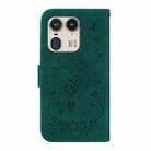 For Motorola Edge 50 Ultra Butterfly Rose Embossed Leather Phone Case(Green) - 3