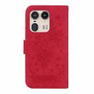 For Motorola Edge 50 Ultra Butterfly Rose Embossed Leather Phone Case(Red) - 3