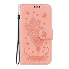 For Motorola Edge 50 Ultra Butterfly Rose Embossed Leather Phone Case(Pink) - 2