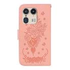 For Motorola Edge 50 Ultra Butterfly Rose Embossed Leather Phone Case(Pink) - 3