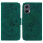 For Motorola Edge 2024 Butterfly Rose Embossed Leather Phone Case(Green) - 1
