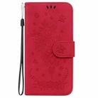 For Motorola Edge 2024 Butterfly Rose Embossed Leather Phone Case(Red) - 2