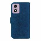 For Motorola Moto G04s / Moto E14 Butterfly Rose Embossed Leather Phone Case(Blue) - 3