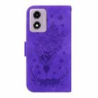 For Motorola Moto G04s / Moto E14 Butterfly Rose Embossed Leather Phone Case(Purple) - 3