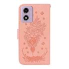 For Motorola Moto G04s / Moto E14 Butterfly Rose Embossed Leather Phone Case(Pink) - 3