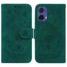 For Motorola Moto G85 Butterfly Rose Embossed Leather Phone Case(Green) - 1