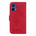 For Motorola Moto G85 Butterfly Rose Embossed Leather Phone Case(Red) - 3