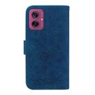 For Motorola Moto G55 Butterfly Rose Embossed Leather Phone Case(Blue) - 3