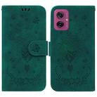 For Motorola Moto G55 Butterfly Rose Embossed Leather Phone Case(Green) - 1