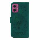 For Motorola Moto G55 Butterfly Rose Embossed Leather Phone Case(Green) - 3