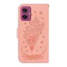 For Motorola Moto G55 Butterfly Rose Embossed Leather Phone Case(Pink) - 3