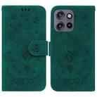 For Motorola Edge 50 Neo 5G Global Butterfly Rose Embossed Leather Phone Case(Green) - 1