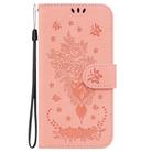 For Motorola Edge 50 Neo 5G Global Butterfly Rose Embossed Leather Phone Case(Pink) - 2