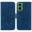 For Motorola Moto G35 Butterfly Rose Embossed Leather Phone Case(Blue) - 1