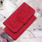 For Motorola Moto G35 Butterfly Rose Embossed Leather Phone Case(Red) - 2