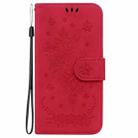 For Motorola Moto G 5G 2025 Butterfly Rose Embossed Leather Phone Case(Red) - 3