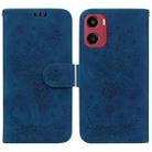 For Motorola Moto G05 / E15 Butterfly Rose Embossed Leather Phone Case(Blue) - 1