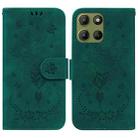 For Motorola Moto G15 Butterfly Rose Embossed Leather Phone Case(Green) - 1