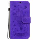 For Motorola Moto G15 Butterfly Rose Embossed Leather Phone Case(Purple) - 3