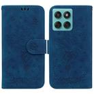 For Motorola Edge 60 Fusion / Edge 5G 2025 Butterfly Rose Embossed Leather Phone Case(Blue) - 1
