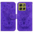 For Motorola Moto G86 5G Butterfly Rose Embossed Leather Phone Case(Purple) - 1