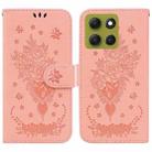 For Motorola Moto G86 5G Butterfly Rose Embossed Leather Phone Case(Pink) - 1