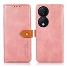 For Honor X7B / Huawei Enjoy 50 Plus KHAZNEH Dual-color Cowhide Texture Flip Leather Phone Case(Rose Gold) - 3