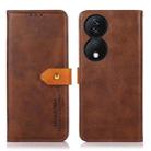 For Honor X7B / Huawei Enjoy 50 Plus KHAZNEH Dual-color Cowhide Texture Flip Leather Phone Case(Brown) - 3