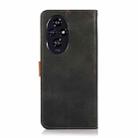 For Honor 200 KHAZNEH Dual-color Cowhide Texture Flip Leather Phone Case(Black) - 3