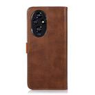 For Honor 200 KHAZNEH Dual-color Cowhide Texture Flip Leather Phone Case(Brown) - 3