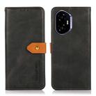 For Honor 400 KHAZNEH Dual-color Cowhide Texture Flip Leather Phone Case(Black) - 1
