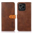 For Honor 400 Lite KHAZNEH Dual-color Cowhide Texture Flip Leather Phone Case(Brown) - 1