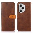 For Honor 400 Pro Global 160.8mm KHAZNEH Dual-color Cowhide Texture Flip Leather Phone Case(Brown) - 1