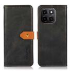 For Honor X6c 4G KHAZNEH Dual-color Cowhide Texture Flip Leather Phone Case(Black) - 1