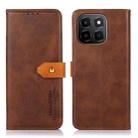 For Honor X6c 4G KHAZNEH Dual-color Cowhide Texture Flip Leather Phone Case(Brown) - 1