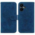 For Tecno Pova Neo 3 Butterfly Rose Embossed Leather Phone Case(Blue) - 1